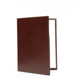 Porta blocco A4 in pelle liscia testa di moro, realizzato a mano con lavorazione artigianale. Design elegante e professionale